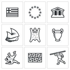 Greece vector icons Vector Illustration