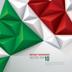 Vector geometric background in Italy flag concept