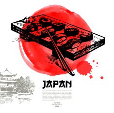 Hand drawn Japanese sushi illustration N5