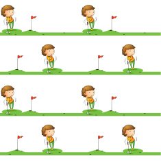 Golf playing boy N2