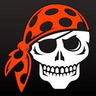 Pirate Skull Wearing Bandana