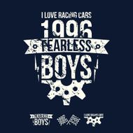 Emblem of the fearless riders boys in retro style N2
