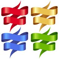 Vector Ribbons set Multicolored banners isolated on white background