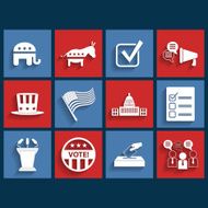Election vector retro flat icons