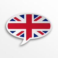 3d speech bubble - England flag N2