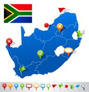 Map of South African Republic with navigation icons