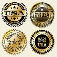 Made in the USA Black and Gold Badge Set