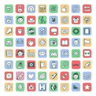Internet hipster cute icons set Vector Hand drawn