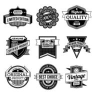 Assorted designs vector black and white vintage badges 2 N2