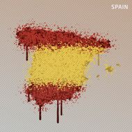 Spain Flag Color Paint Graffiti Map Grunge