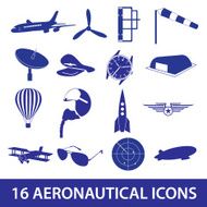 aeronautical icons set