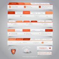 Web design navigation set Vector N6