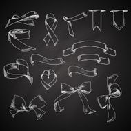 Set of holiday ribbons isolated on white background N4