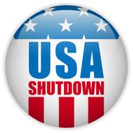 United States Shutdown Government Button N3