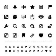 Retina interface icon set