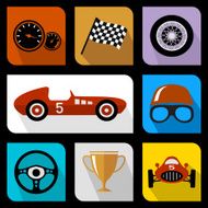Racing flat icons