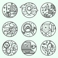 The round dial creative vector icons