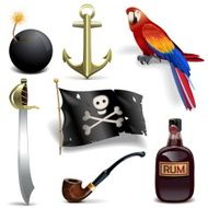 Vector Pirate Icons Set 2