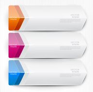 Colorful bookmarks arrows banners for text N3