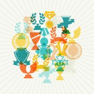 Background with trophy and awards