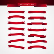 Collection of red ribbons vector eps10