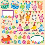 Happy Easter Elements Clip Art