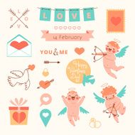 Valentine&#039;s Day set of elements for design N2