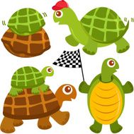 Cute vector Icons Animal Fast Turtle