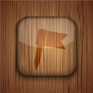 Vector wooden app icon Eps10 N5