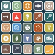 Sport flat icons on blue background