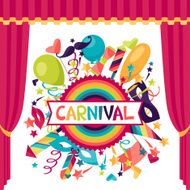Celebration festive background with carnival icons and objects N6