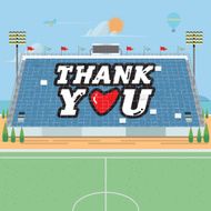 stadium card stunts thank you - vector illustration