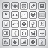 Sports and healthy icons set