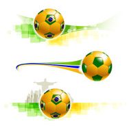 Brazilian flag football graphics with Rio de Janeiro background