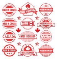 Made in the Canada Grunge Badge Set