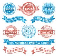 Made in the USA Grunge patriotic buttons set N2