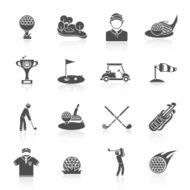 Golf icons set black