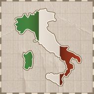 Italy retro map on paper