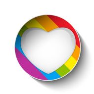 Love Circle Paper Sticker Button Gay N3