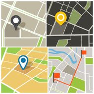 Abstract city map collection illustration