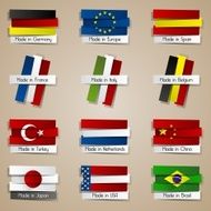 Different Countries Made In Badges