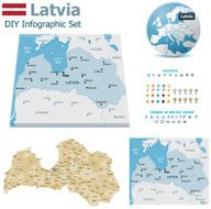 Latvia maps with markers