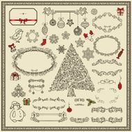 Set of Christmas design elements N4