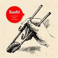Hand drawn sushi illustration N5