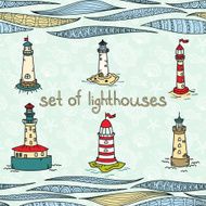Set of lighthouses