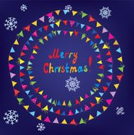 Christmas card with bunting flags