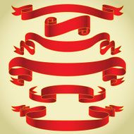 Set of red banners N5