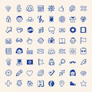 Internet hipster simple icons set Vector Hand drawn