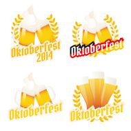 Set of Oktoberfest labels badges and menu elements