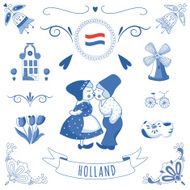 Collection of Dutch ornaments (Deflt blue style) N2